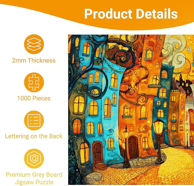 Weird Town Puzzles for Adults 1000 Pieces, Impossible Hard Difficult Challenging Jigsaw Puzzle 1000 Pieces, Christmas Birthday Gifts Home Decor for Adults/Friends/Family
