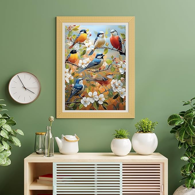 Puzzles for Adults 500 Pieces, Bird Jigsaw Puzzles 500 Pieces -Blossoms & Birds, Impossible Flowers Puzzle, Finished Size 20.47 * 14.96”, with 1:1 Poster, Letter on The Back