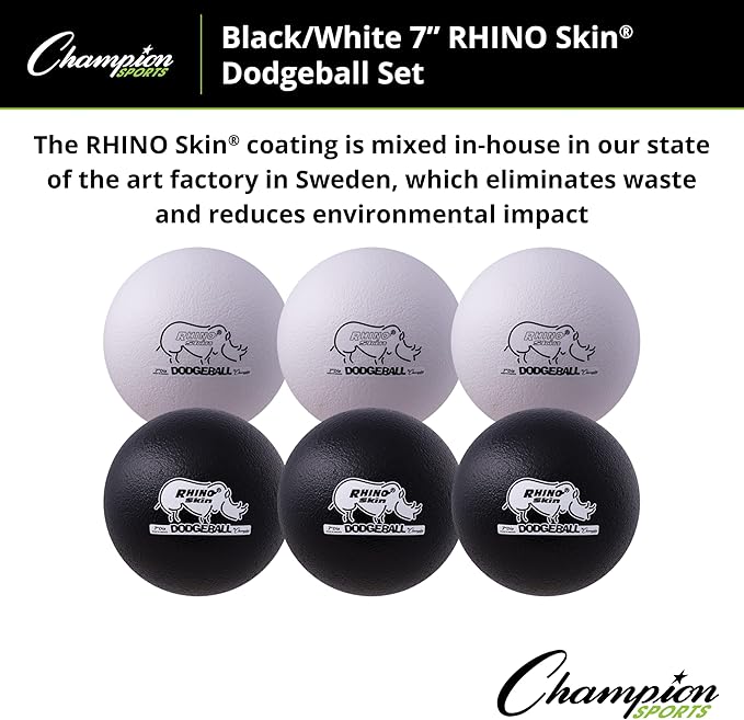 Champion Sports® Rhino Skin® Low Bounce Dodgeball Sets & Singles for Playground, PE, Backyard & League Games – Team Sports Equipment for Youth & Adults