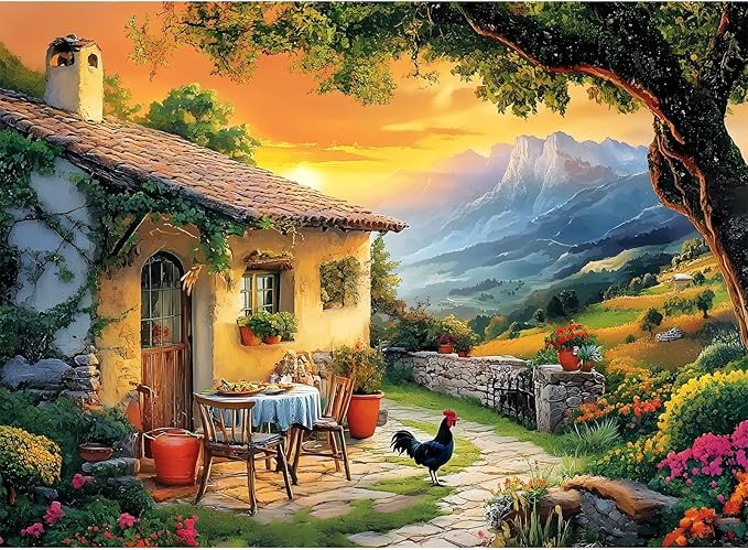 Jigsaw Puzzles 300 Pieces for Adults Village Puzzles Adults Kids Puzzles 300 Pieces Games Family Challenging Puzzle Gift Toy for Puzzle Enthusiasts Unique Brain Teaser 20.5x15IN