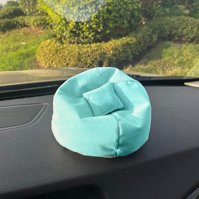 Doll Car Seat Compatible with Labubu, Handmade Bean Bag Chair for 5.9-6.7 inch Doll, Anti-Slip Bottom, Cute Doll Accessories for Display, Fans&Collectors Gifts, Durable Corduroy Fabric (Lake Green)