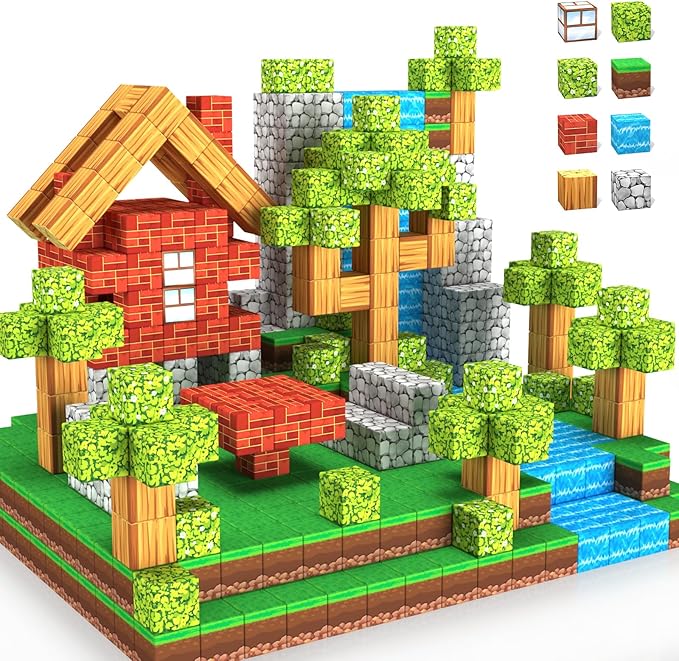 Magnetic Blocks Toys,3D Magnetic Building Toys Blocks Game Set,100PCS Construction Toys for Kids Ages 3+,STEM Sensory Educational Stacking Magnet Blocks, Christmas Birthday Gifts for Boys Girls