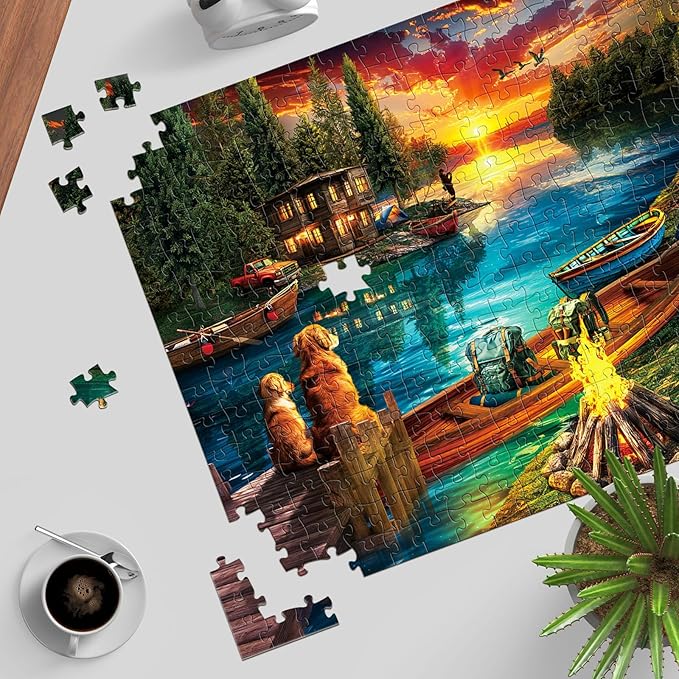 Puzzles for Adults 1000 Pieces, Jigsaw Puzzle for Adults, Fun Challenging Puzzle, Wilderness Lakeside Puzzles Game, Interlock Perfectly No Dust, Gifts for Friends Parents Father's Day