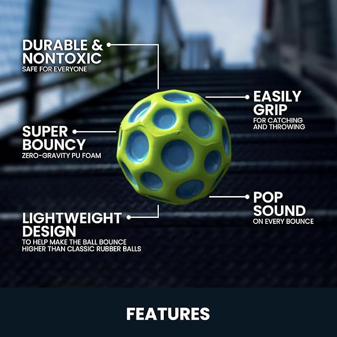 Waboba Gradient Moon Ball 2 Pack - Super Bouncy Wall Balls for Kids and Teens - Outdoor Sports Toy Gift - Rainbow & Undersea