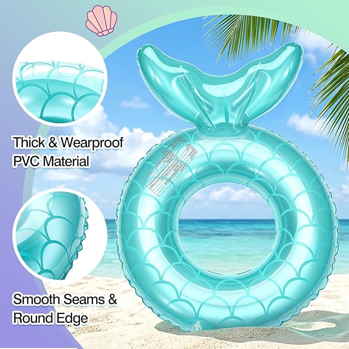 MoKo Inflatable Swimming Ring, Cute Pool Float Tube Decorations Swim Tubes Outdoor Pool Beach Water Floats Party Supplies Floaties