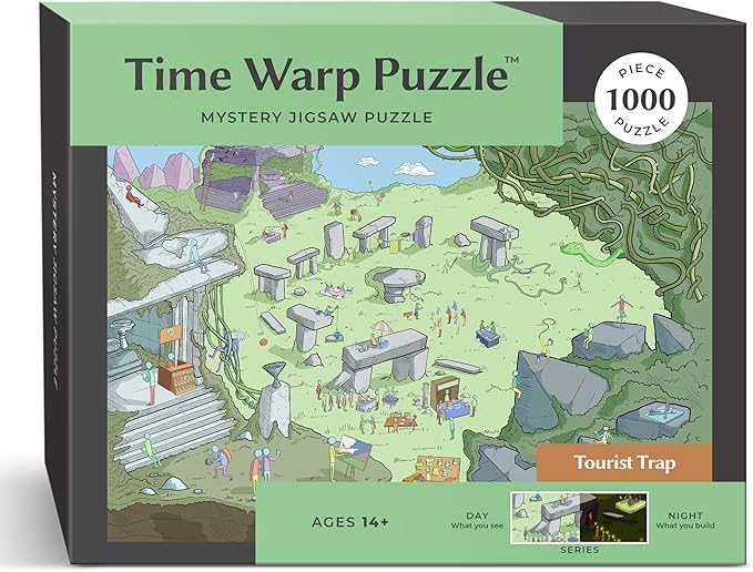 Time Warp Puzzle Series 1 – Day to Night Hidden Scene | 1000 Piece Jigsaw Puzzle for Adults | Discover a Story That Transforms as You Build | Giftable Magic Puzzle Art (Tourist Trap)