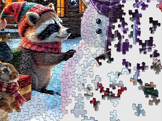 Springbok Christmas Critters 500 Piece Jigsaw Puzzle for Adults and Family - Unique Cut Pieces - Made in USA