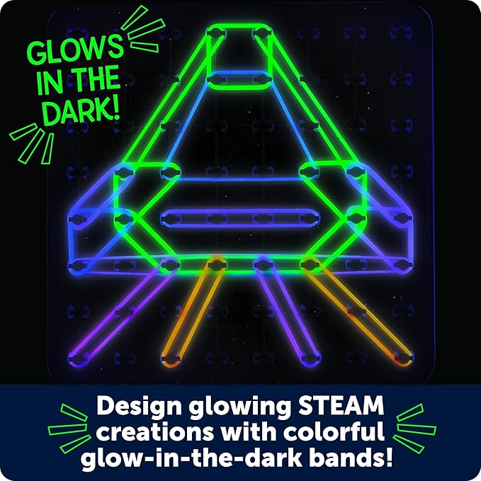 Learning Resources STEM Explorers Geo-Glow Art Kit - Glow in The Dark Toys, Kids Art Display, Homeschool, Fine Motor Skills, Critical Thinking for Kids