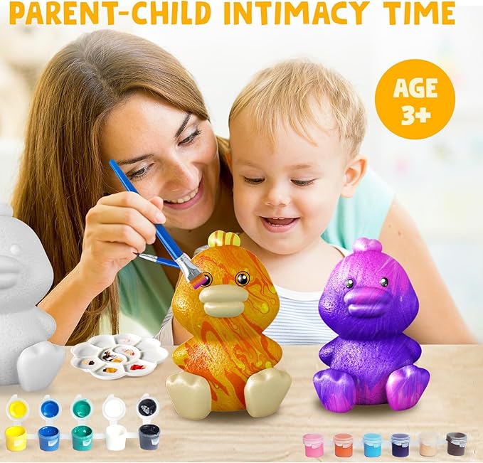 Goody King Paint Your Own Duck Lamp Kit, Easter Basket Stuffers, DIY Duck Night Light, Arts & Crafts for Kids Ages 8-12, Painting Kit for Kids, Easter Birthday Gifts for Kids Ages 3 4 5 6 7 8+