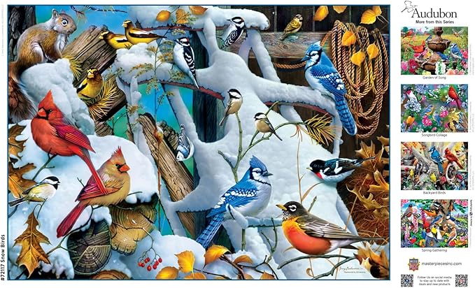 MasterPieces 1000 Piece Jigsaw Puzzle for Adults, Family, Or Youth - Snow Birds - 19.25"x26.75"