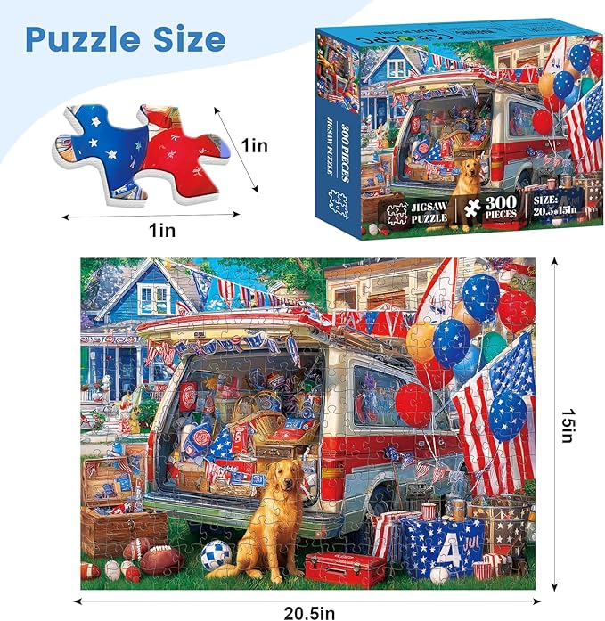 300 Piece Puzzles for Adults, American Football-Themed Jigsaw Puzzles, Backyard Tailgate Party Puzzle 300 Pieces, Must-Have Decor for Football Lovers, Challenging Gift for Football Fans, 20.5 * 15 in