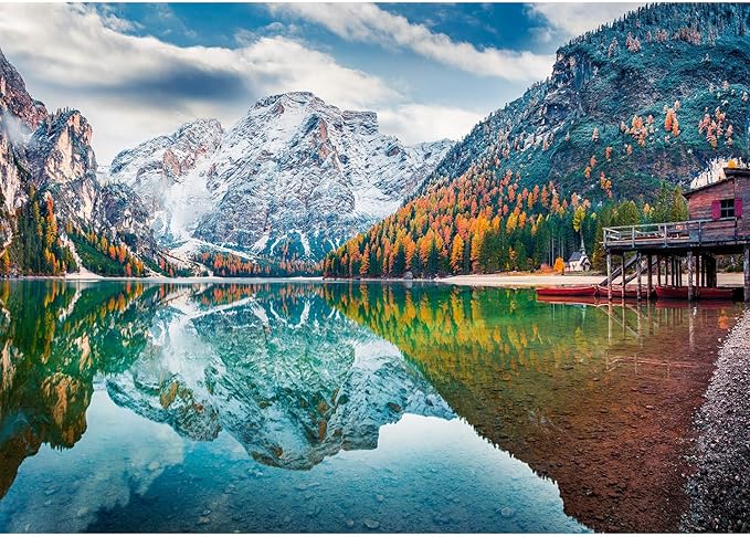 Rocorose 1000 Piece Jigsaw Puzzle Autumn of Italian Alps Naturpark Floor Puzzle for Kids Adult