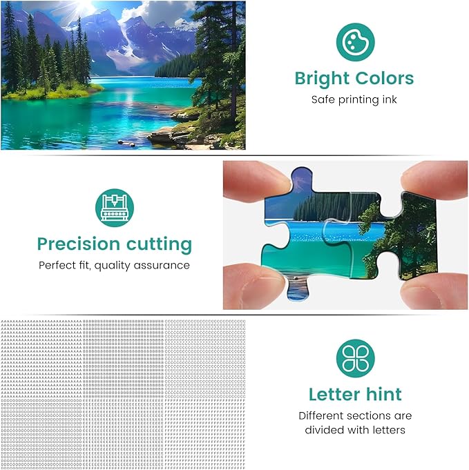 500 Pieces Puzzles for Adult Jigsaw Puzzle 500 Piece Puzzle Elderly Puzzle Mountain Forest Lake Puzzles Gift for Mom Dad Family Friend Family Activity Games Home Decor Wall Art 20.5x15IN