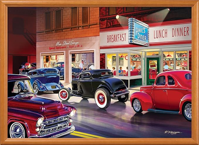 MasterPieces - 1000 Piece Jigsaw Puzzle, Route 66 Phil’s Diner, Fun for Adults, Family, Kids, 19.25" x 26.75"