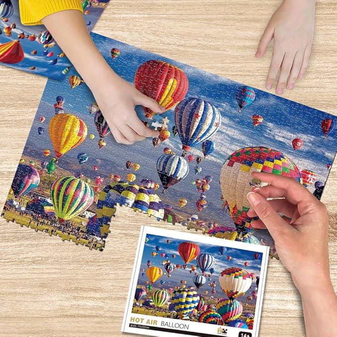 Jigsaw Puzzles for Adults 1000 Pieces, Hot Air Balloon Puzzle, Impossible Difficult Hard Fun 1000 Piece Jigsaw Puzzles for Adults 27" x 20"