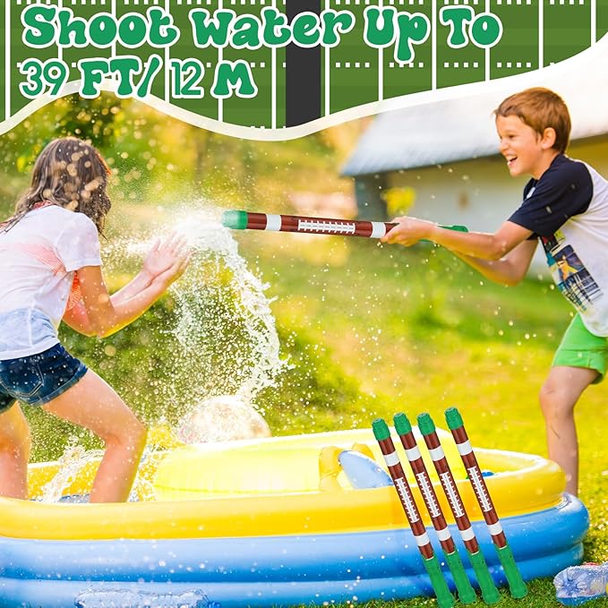 12 Pcs Football Party Favors, 15'' Water Guns Bulk for Kids Water Squirt Blasters Guns, Summer Activity Swimming Pool Backyard Beach Outdoor Toys for Kids Adults, 39 ft Range Shooter
