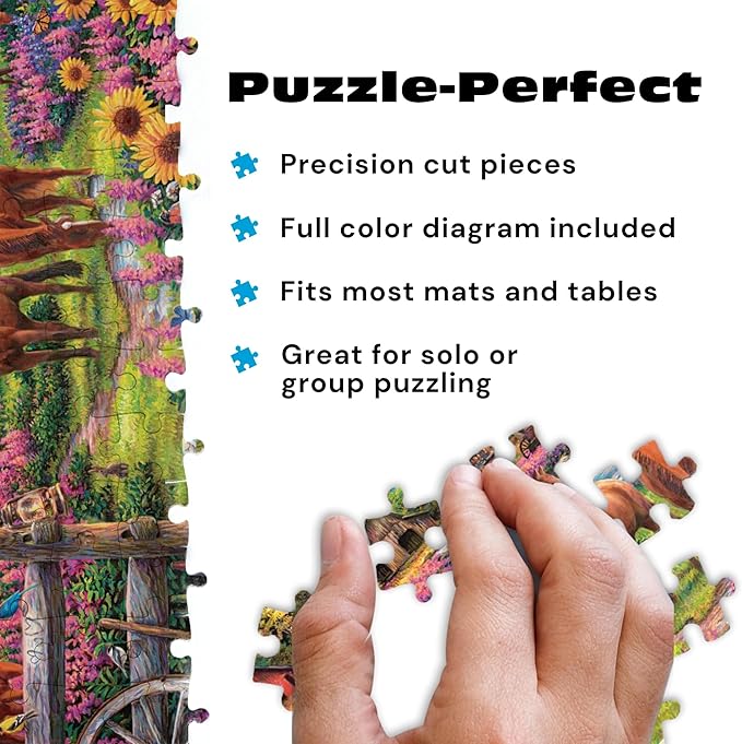 Puzzles for Adults 1000 Pieces – Buffalo Games Chuck Pinson’s Escapes: Free to Roam, Challenging 1000 Piece Jigsaw Puzzle for Adults with Poster, Premium Puzzle Made in The USA