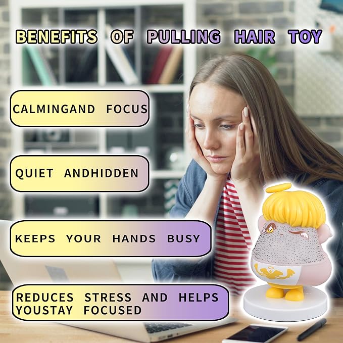 Angel Pulling Hair Fidget Toy for Halloween Christmas Party Favors Trichotillomania Picking Gag Gifts,Shaking Bobblehead Dashboard Car Accessories Dashboard Decorations Men&Women Birthday Gifts
