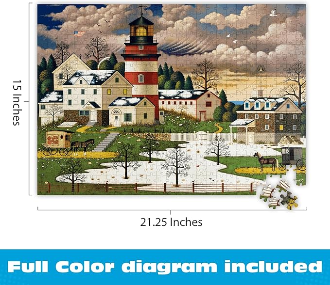 Buffalo Games – Charles Wysocki Twilight Sentinel 500 Piece Jigsaw Puzzle for Adults with Full-Color Reference Poster