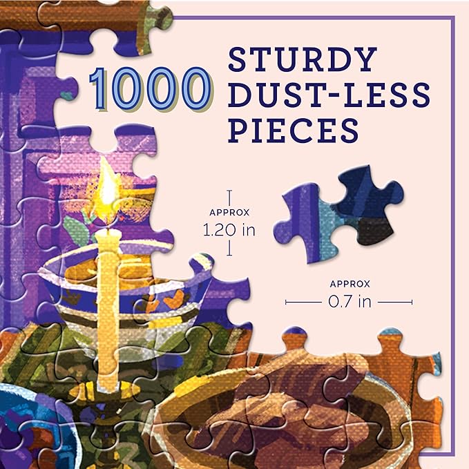 eeBoo 1000 Piece Puzzle - Midnight Kitchen Jigsaw Puzzle for Adults, Square 23" x 23" Made with Recycled Board & Vegetable-Based Ink