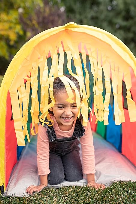 Pacific Play Tents 95200 Kids Super Sensory 9-Foot D Style Institutional Crawl Play Tunnel, 9' x 30" x 30", Multicolored