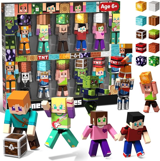 20Pcs Magnetic Action Figures Playset - Magnetic Building Blocks, Magnet Cubes and Rotatable Figures Character Toys for Kids,Easter Birthday Gift for 6+ Year Old Boys Girls (Patent Pending)