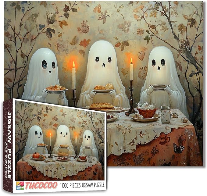 Halloween Jigsaw Puzzles for Adults 1000 Piece Puzzle for Adults,Cute Little Devil Candlelight,Intellectual Decompressing Fun Family Game Wall Decor Entertainment Toys 19.7 x 27.6 Inch