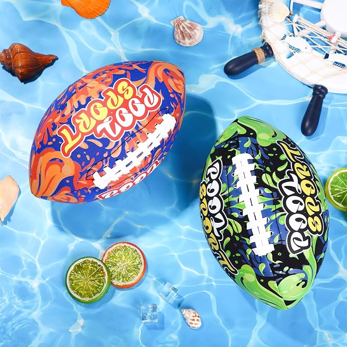 2 Pieces Water Football for Kids 9 Inch Swimming Pool Waterproof Outdoor Beach Football Pool Game for Kids Teens Adults