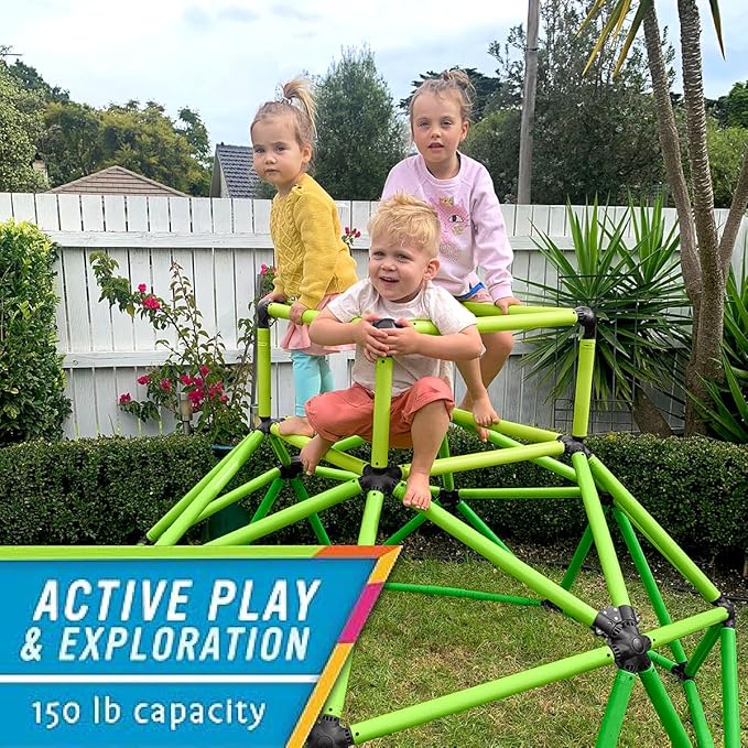 Eezy Peezy Climber with Top - Active Indoor Outdoor Play Set Climbing Dome Equipment Toys - Fun for Kids Ages 3 to 6 Years Old, Green