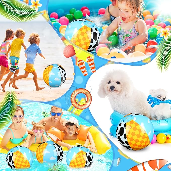 2 Pack Cartoon Story Themed Beach Balls 11.8" Inflatable Ball Bulk for Summer Pool and Beach Game Gifts Cartoon Story Birthday Party Favors Supplies and End of The Year Class Decoration