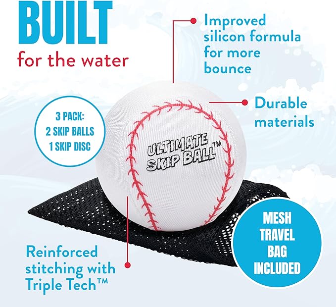 Activ Life The Ultimate Water Skip Balls, Water Bouncing Ball for Swimming Pool, Beach Toys for Friends, Family, Kids and Adults