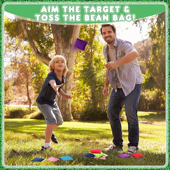 32 Pack Bean Bags Toss for Kids Cornhole Bean Bags Colorful Bean Bags for Tossing Canvas Toss Bags Hand Toy Toss Games Weights for Outdoor Yard Games, Assorted Colors (Fresh Colors,3.94 x 3.94 Inch)