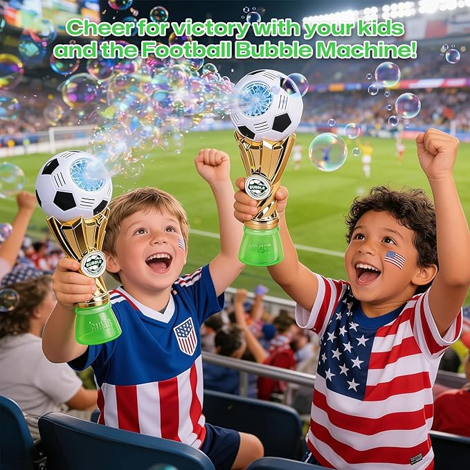 Football-Shaped Bubble Machine, Perfect for Children to Play with Complete with Bubble Solution – The Ideal Toy Bubble Machine for Kids