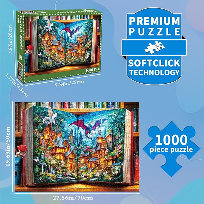 Jigsaw Puzzles for Adults 1000 Piece Puzzle for Adults 1000 Pieces Puzzle 1000 Pieces-The Magic Book of Fairy Tales