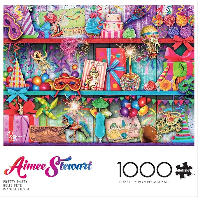 Buffalo Games - Aimee Stewart - Pretty Party - 1000 Piece Jigsaw Puzzle for Adults -Challenging Puzzle Perfect for Game Nights - Finished Size is 26.75 x 19.75