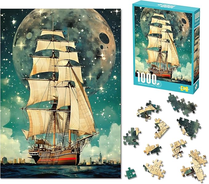1000 Piece Sailboat Jigsaw Puzzles for Adults,Fun Personalized Puzzles DIY Arts Craft for Home Wall Decor Birthday Gifts Decompression Toy