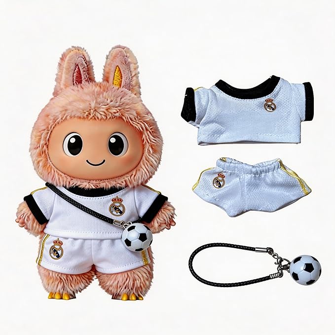 Sports-Themed Football 3-Piece Set,is Suitable for a 17cm Dolls, Dolls Clothing Accessories ( No Dolls ) ( Black and White)