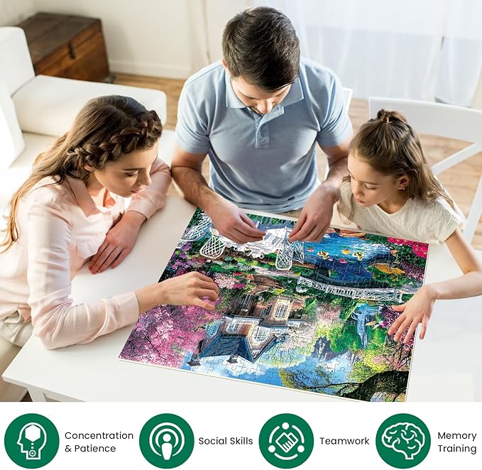 300 Piece Puzzles for Adults,Beautiful Nature Landscape Puzzle for Adults Kids Seniors,Recycled Cardboard Unique House Puzzle 300 Piece,Challenging Family Game Great Gift for Family Friends,20.5x15 in