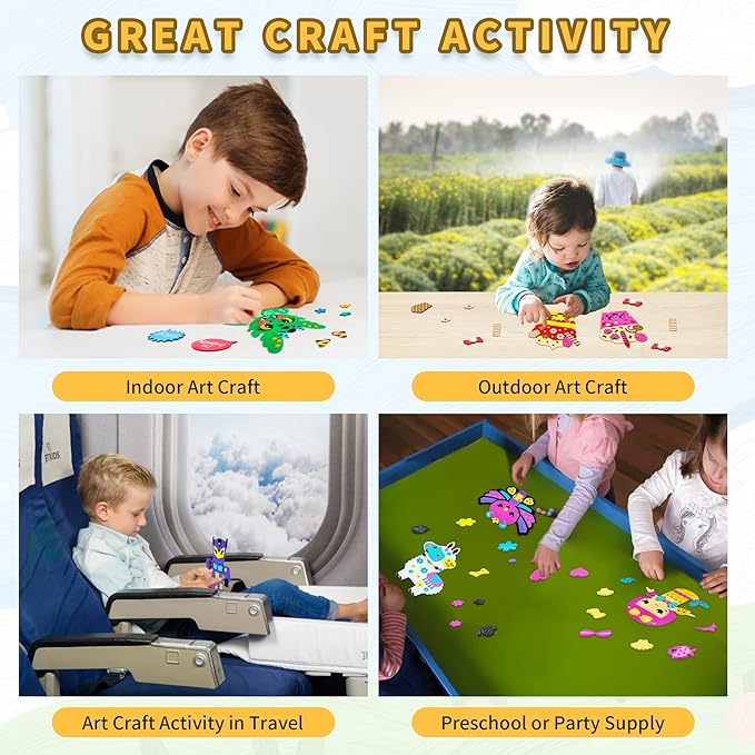 VKPI 4 Pieces EVA Foam Art Crafts Gift Kit, Creative Make Your Own Pirates, Cartoon Foam Paper Craft Projects for Kids Ages 4+ Toddler, Preschool Learning Toy for Birthday Party Favor Supplies