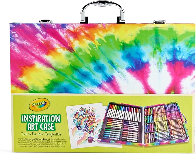 Crayola Inspiration Art Case Coloring Set - Tie-Dye (140ct), Art Supplies Set For Kids, Travel Drawing Kit, Holiday & Christmas Gift for Girls & Boys, Ages 5+ [Amazon Exclusive], Pack of 4