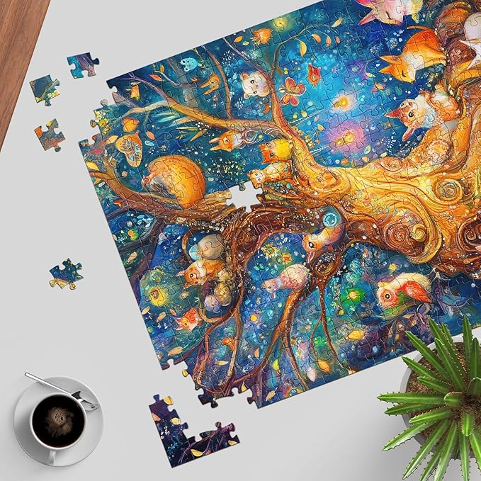 Treehouse Family Jigsaw Puzzle, 1000 Piece Puzzle for Adults, Impossible Hard Difficult Challenging Puzzles for Adults 1000 Pieces, Home Decoration Puzzle, Interlock Perfectly No Dust