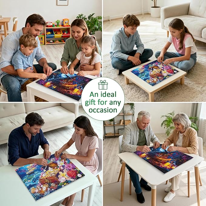 Unique Puzzles for Adults 1000 Piece, 2 Pack Magical and Dreamy Series, Fantasy Puzzles for Adults, Treasures and Dark Forest Theme, Challenging Gifts for Puzzle Lovers