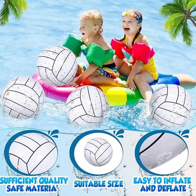 Chivao 12 Pack 16 Inch Volleyball Beach Ball Inflatable Beach Ball Giant Pool Toys Blow up Swimming Pool Water Toys for Summer Indoor Outdoor Water Games Themed Birthdays Party Favor