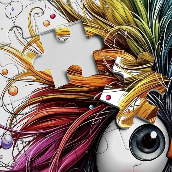 Funny Chick Puzzles 1000 Piece Puzzle for Adults, Cute Bird Art Jigsaw Puzzles, Colorful Chicken Impossible Hard Difficult Challenging Aesthetic Garden Puzzle