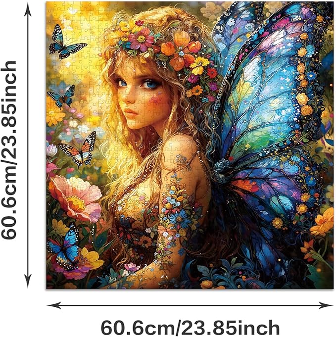 Jigsaw Puzzles for Adults 1024 Pieces - Challenging Fun Puzzles Stunning Art Wall Decor, Gift for Adult Puzzle Lovers, Family Game, Butterfly Fairy Z0810