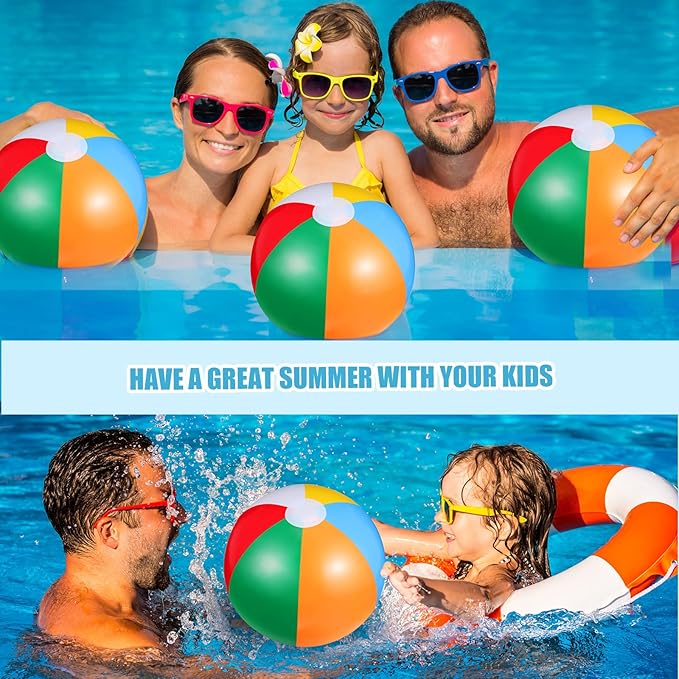 Tatuo Beach Balls 3 Pcs 12 Inch Inflatable Ball Beach Ball Swimming Pool Ball Enjoyable Pool Float Balls for Outdoor Activity Birthday Summer Party Favors Water Toys (Classic Style)