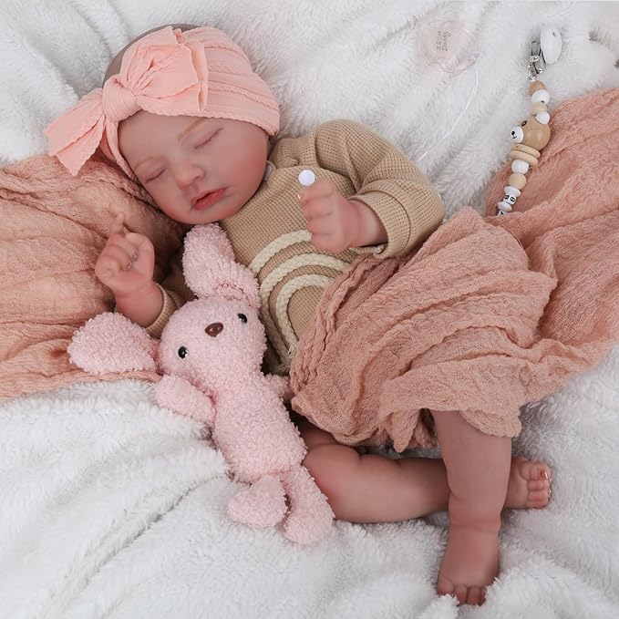 CHAREX Reborn Baby Dolls Girl - 20 Inch Realistic Baby Doll Real Life Baby Doll,Sleeping Soft Reborn Doll,Newborn Lifelike Weighted Doll, Accessories Gift Toys for Ages 3+