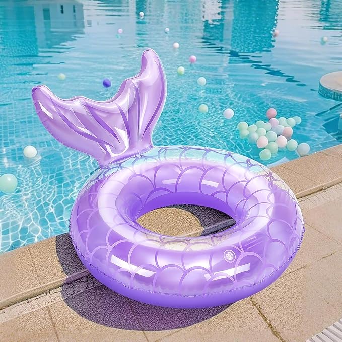 MoKo Inflatable Swimming Ring, Cute Pool Float Tube Decorations Swim Tubes Outdoor Pool Beach Water Floats Party Supplies Floaties
