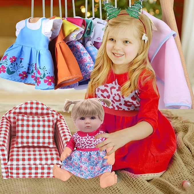 Alive Doll Clothes & Accessories - Baby Doll Dresses, 6 Sets for 12-13" in Inch Girl Dolls