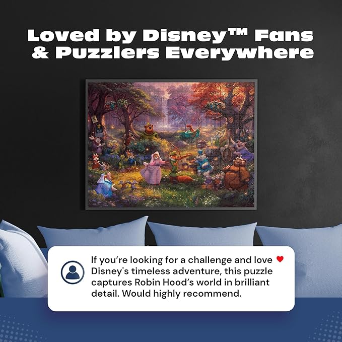Buffalo Games – Thomas Kinkade Disney’s Robin Hood 1000 Piece Jigsaw Puzzle for Adults with Full-Color Reference Poster